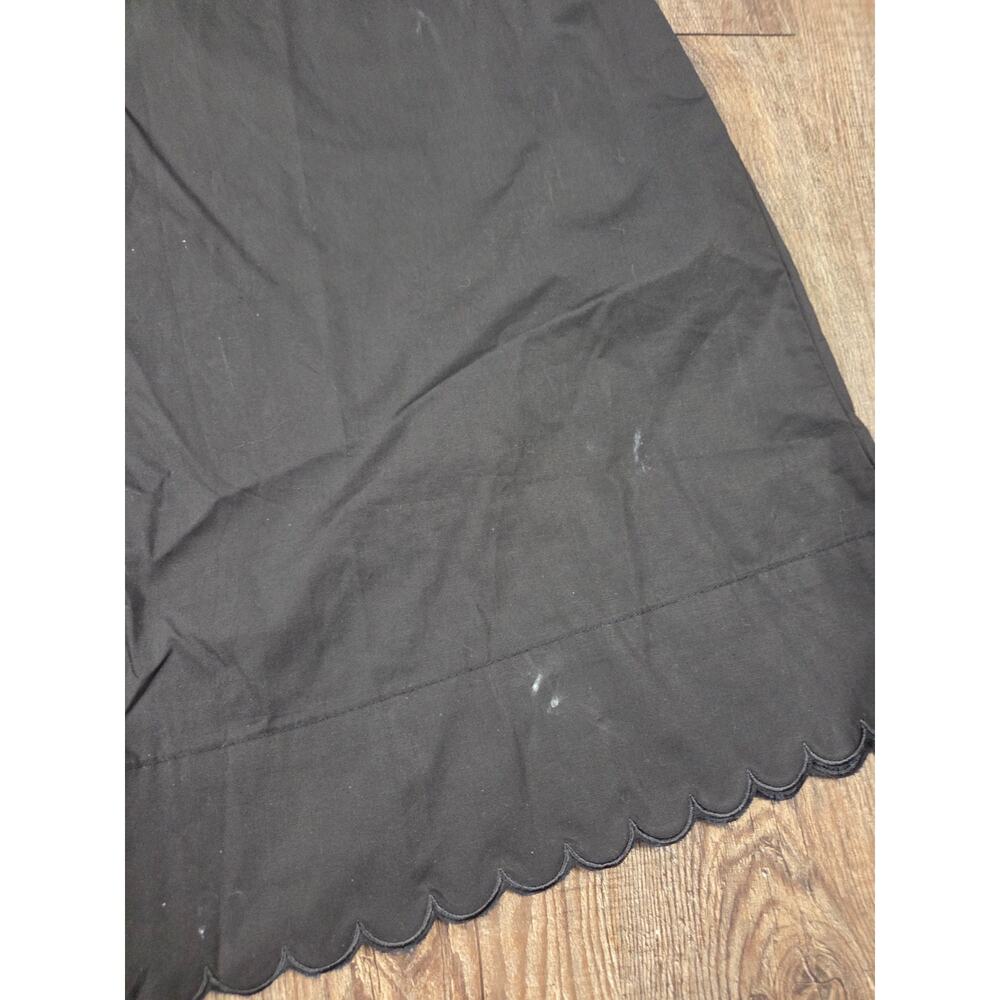 P. Cill NWT Black Scallop Hem Dress Button Front Collared Size Large - Picture 2 of 6